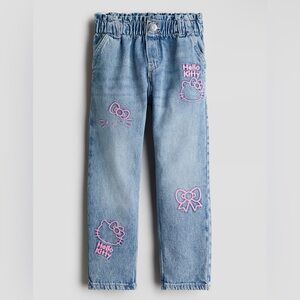H&M Girl’s Hello Kitty RELAXED FIT PAPER BAG JEANS